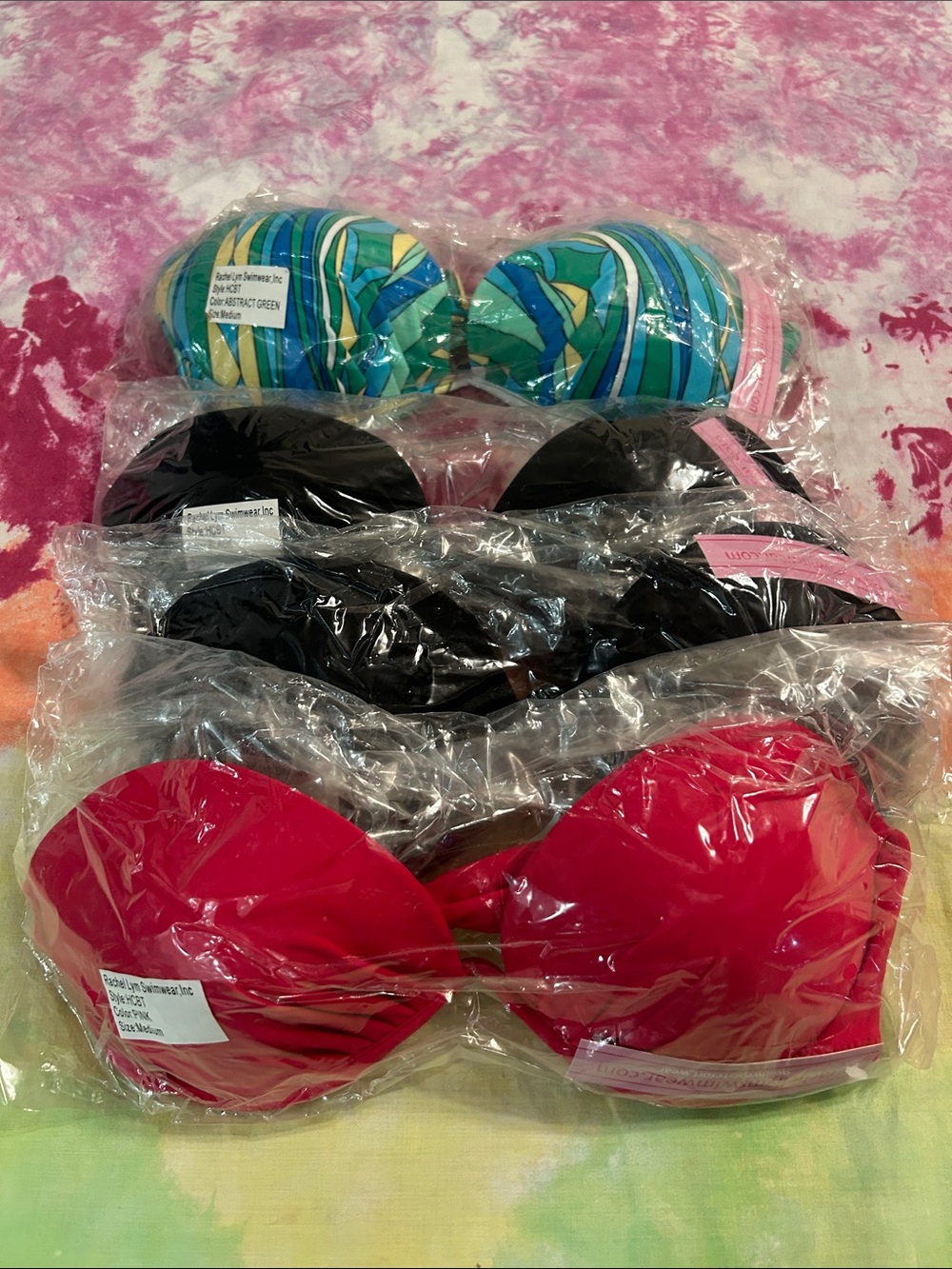 4 Rachel Lyn swim bandeau tops NWT size M